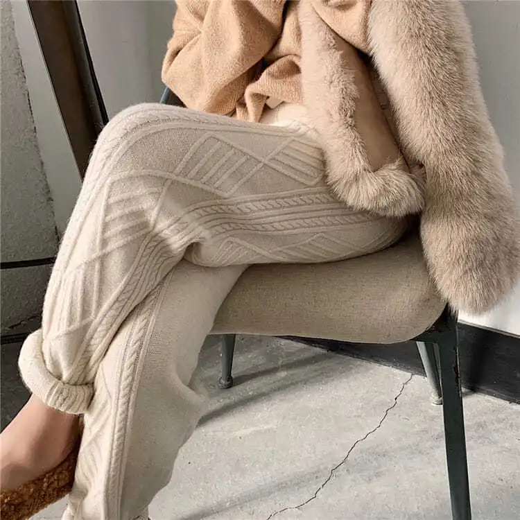 VELOURA CASHMERE KNITTED SWEATPANTS