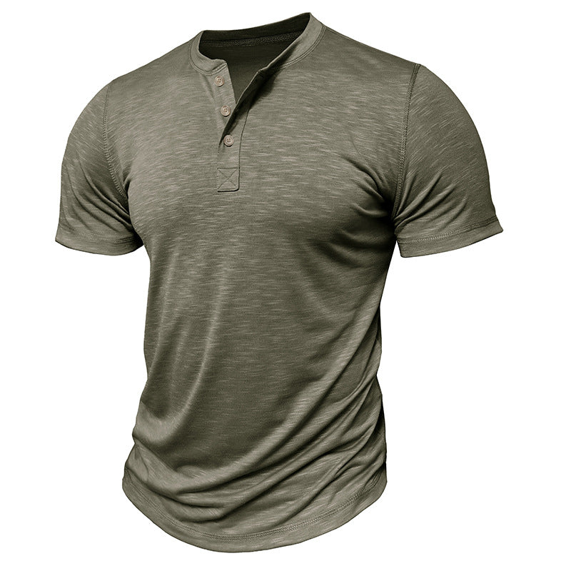 LUCIANNO CLASSIC SLUB COTTON HENLEY