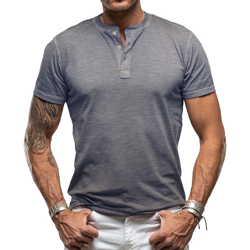 LUCIANNO CLASSIC SLUB COTTON HENLEY
