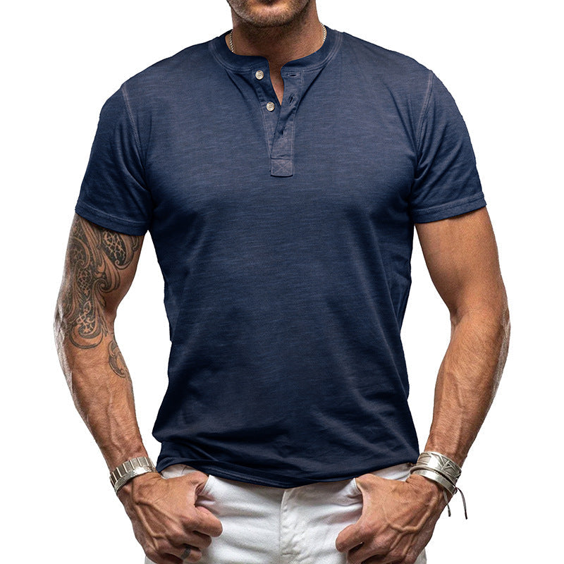 LUCIANNO CLASSIC SLUB COTTON HENLEY