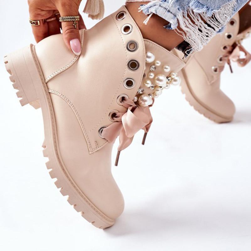 VALKYRIÉ PEARL LEATHER BOOTS