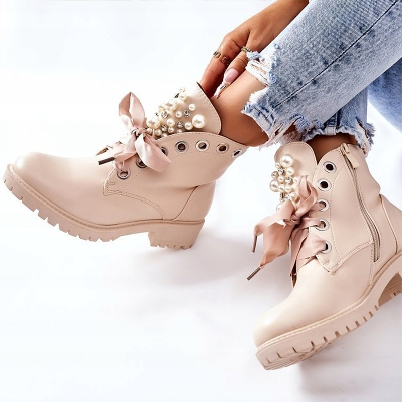 VALKYRIÉ PEARL LEATHER BOOTS