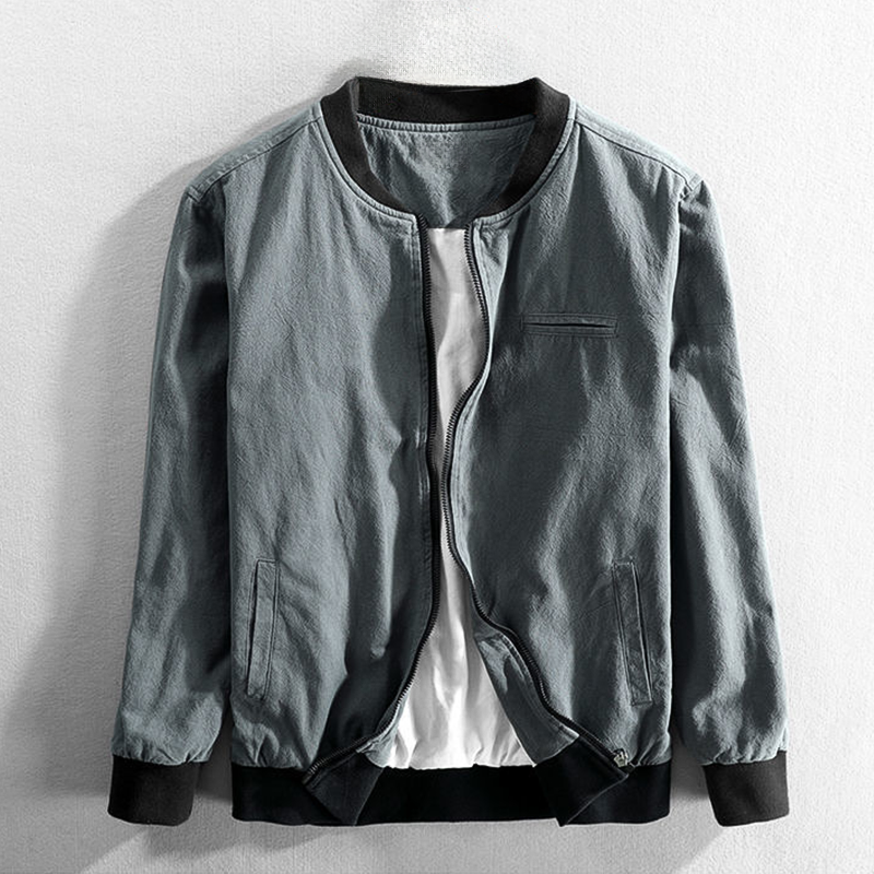 VERMILLION LINEN BOMBER JACKET