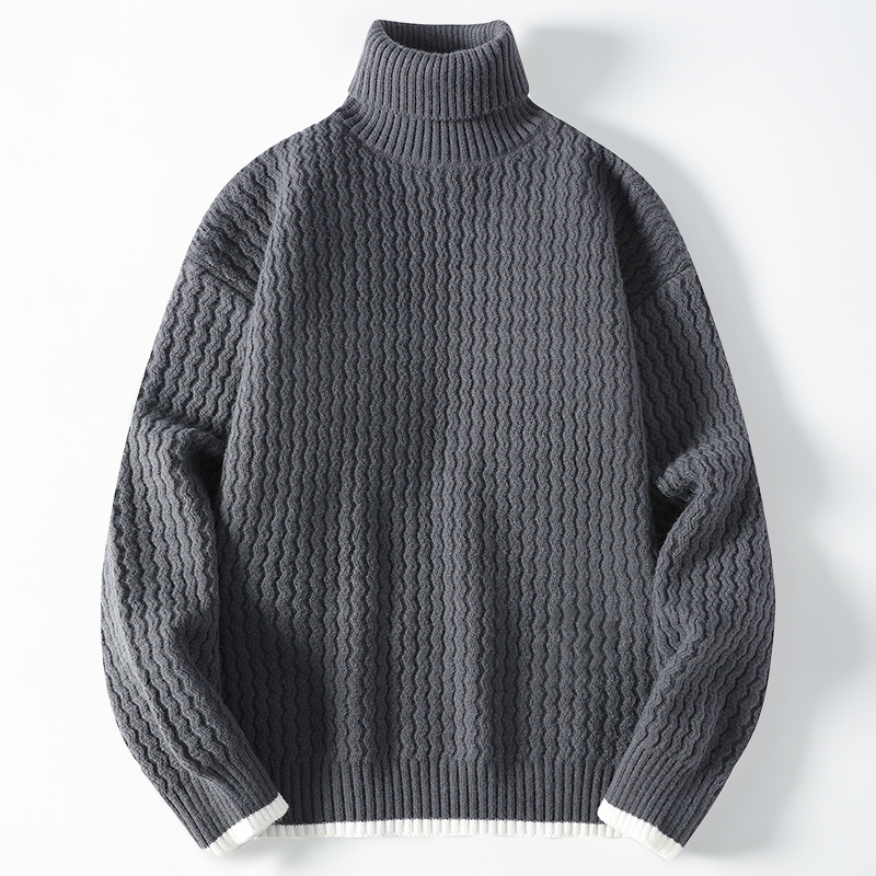 XAVIER THREADS CHEVRON KNIT TURTLENECK