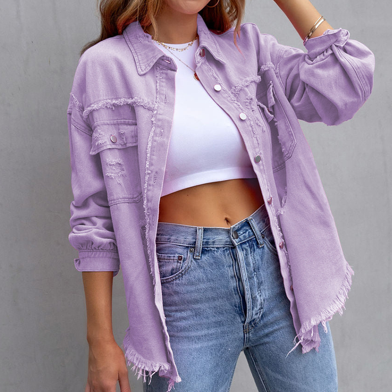 FABIENNE FRAYED DENIM JACKET