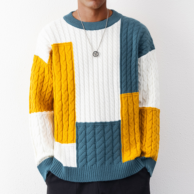 AEROVENT THREADS PATCHWORK KNIT SWEATER