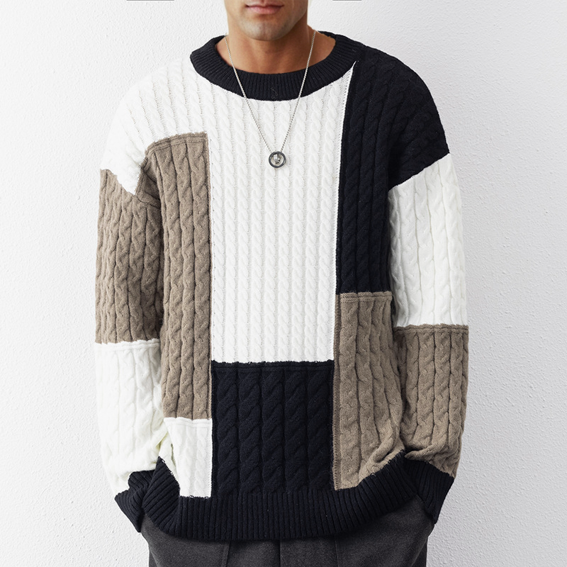 AEROVENT THREADS PATCHWORK KNIT SWEATER