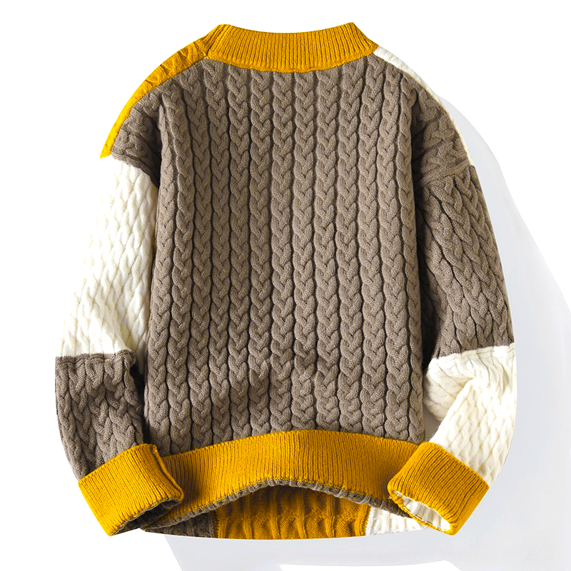AEROVENT THREADS PATCHWORK KNIT SWEATER