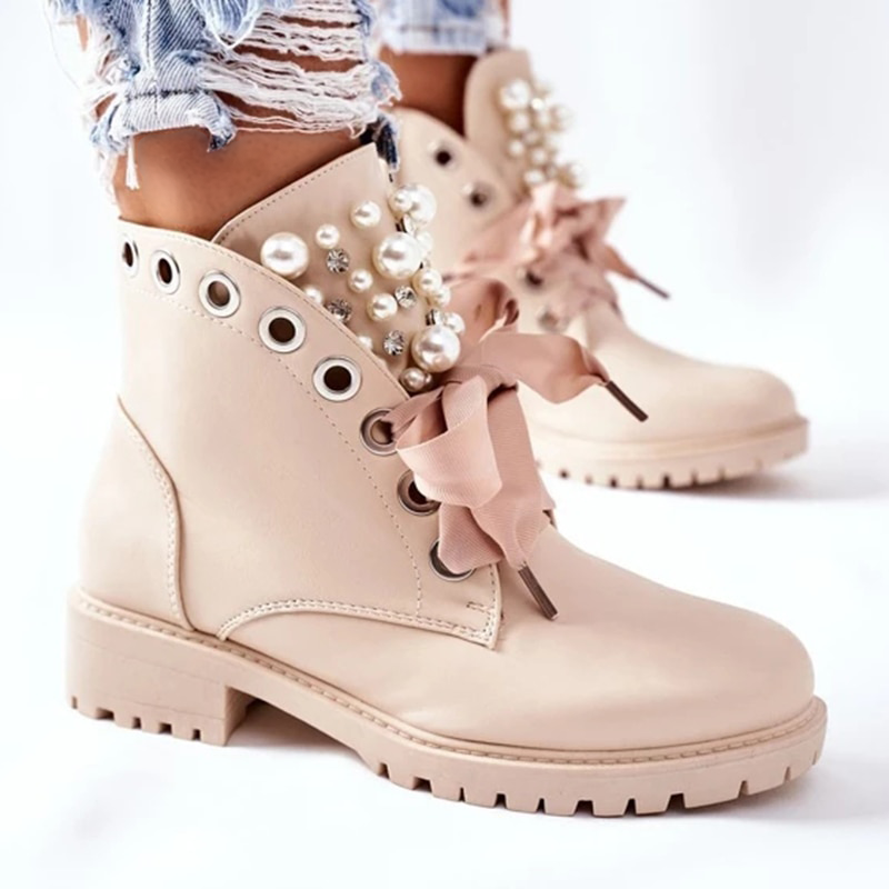 VALKYRIÉ PEARL LEATHER BOOTS