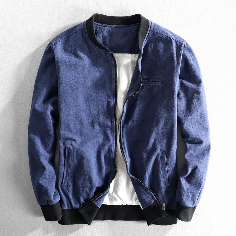 VERMILLION LINEN BOMBER JACKET