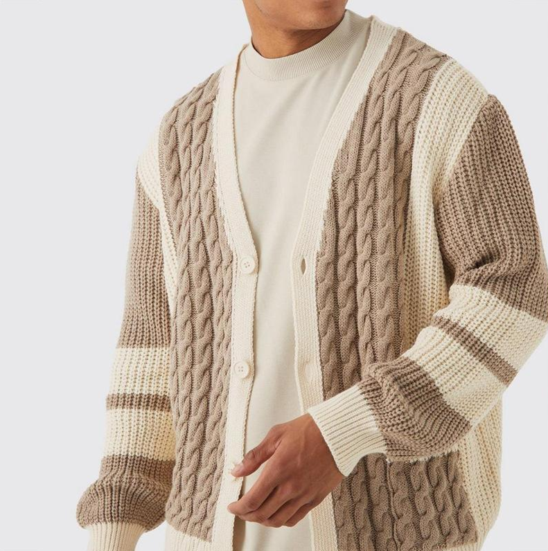 URBAN ELEGANCE JACQUARD KNIT CARDIGAN