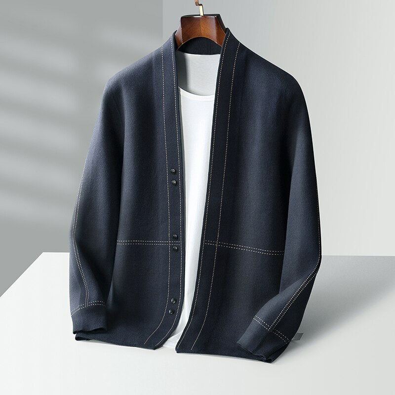 KENT DEVOÎR CLASSIC JACQUARD KNIT CARDIGAN
