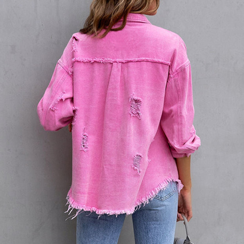 FABIENNE FRAYED DENIM JACKET