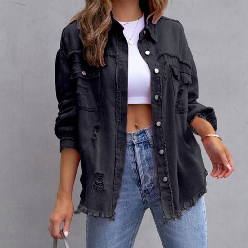 FABIENNE FRAYED DENIM JACKET