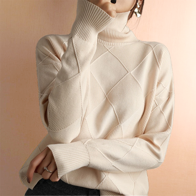 Bouclé Couture Turtleneck Sweater