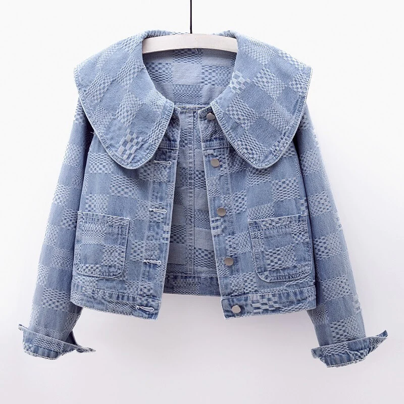 L'ARANTIQUE BIG COLLAR DENIM JACKET