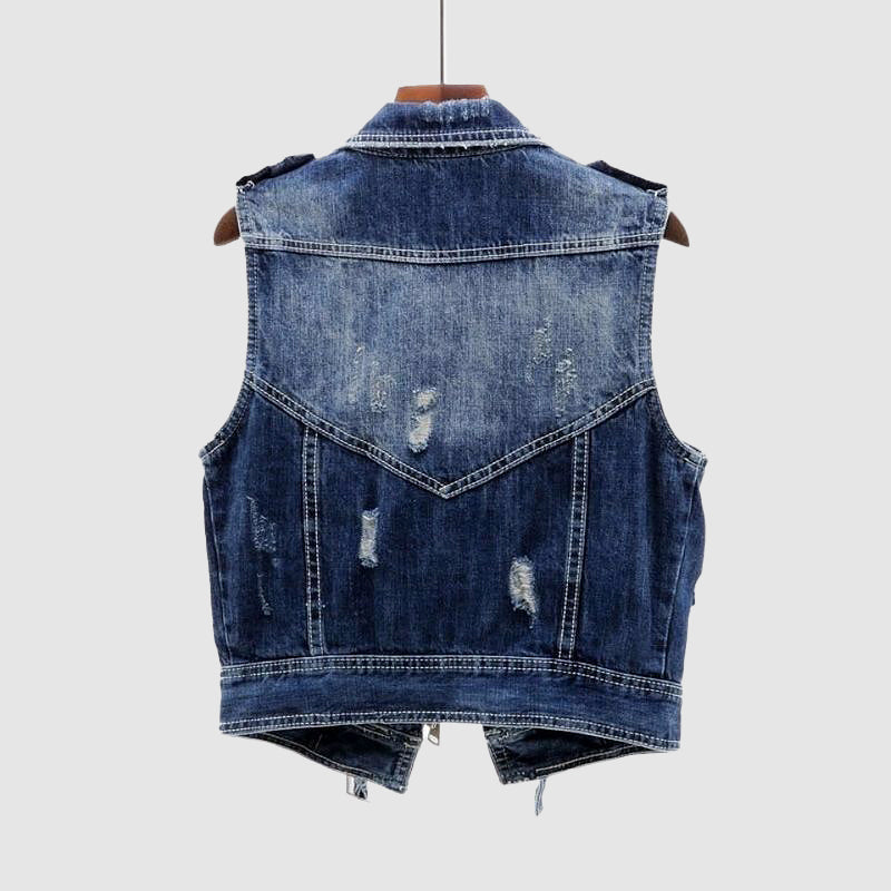 ARANTIQUE DENIM EDGE VEST BY LILIAN-THOURAM™