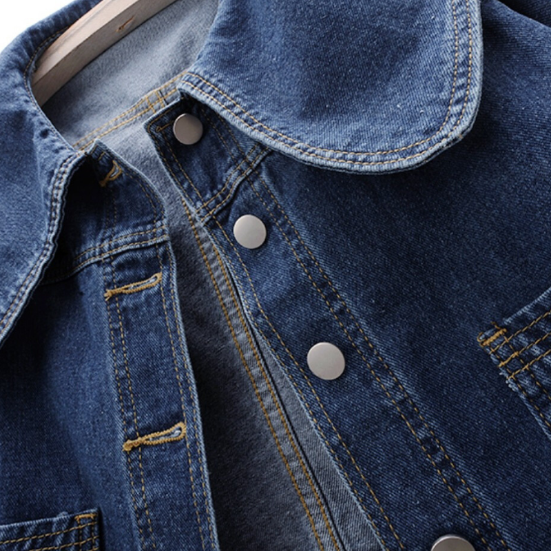 CALIENNE WIDE COLLAR DENIM JACKET