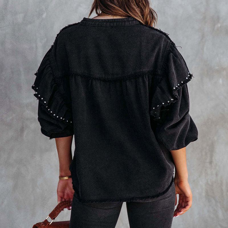 Valkyrie Versatile Denim Blouse