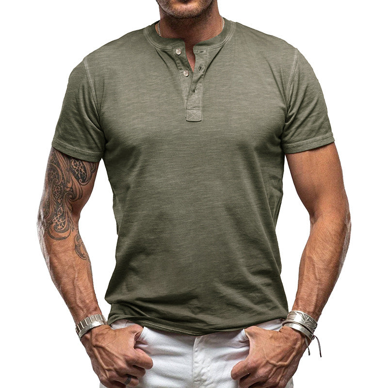 LUCIANNO CLASSIC SLUB COTTON HENLEY