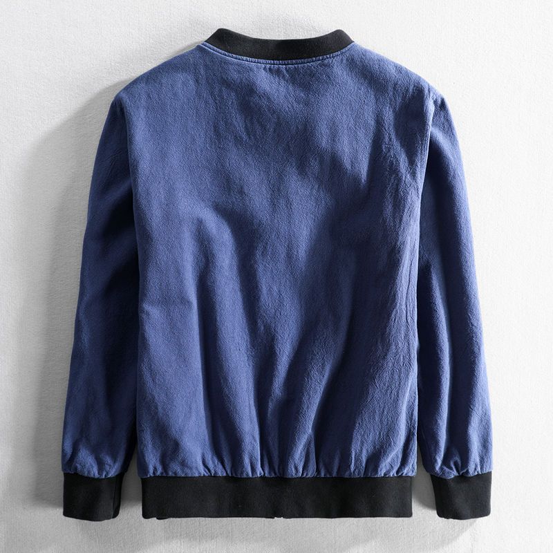 VERMILLION LINEN BOMBER JACKET
