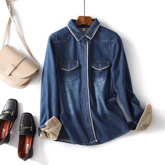 VELVETINE™ INDIGO DENIM SHIRT