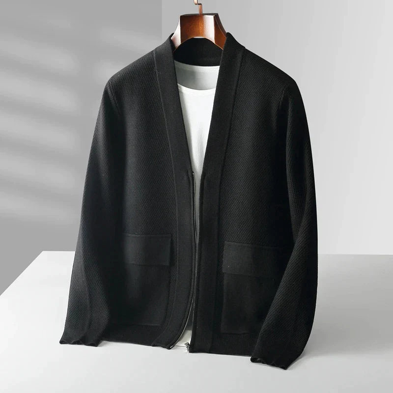 VICTOR-DOÎR PREMIUM VIRGIN WOOL CARDIGAN
