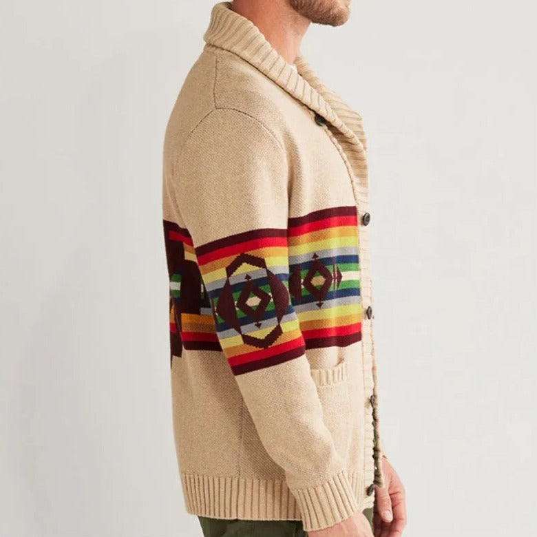 VALENTINO VIRGIN WOOL JACQUARD CARDIGAN