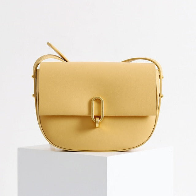 Calienne Classic Leather Saddle Bag