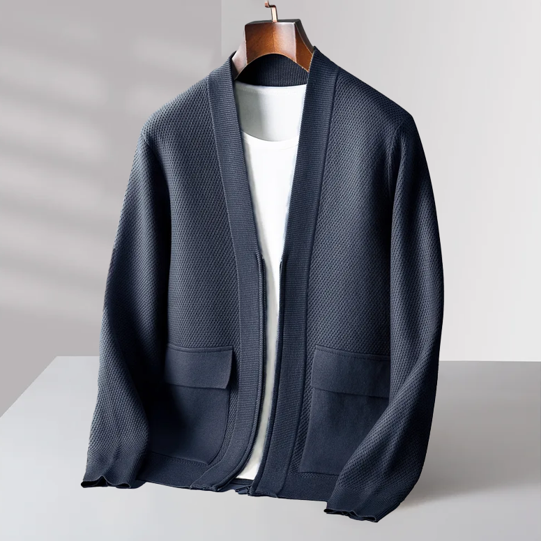 VICTOR-DOÎR PREMIUM VIRGIN WOOL CARDIGAN