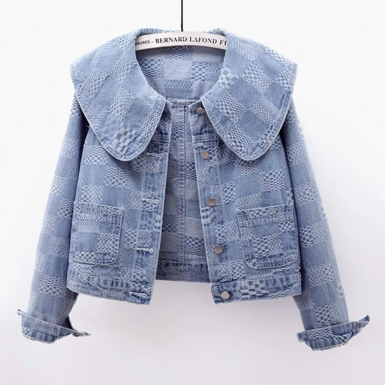 CALIENNE WIDE COLLAR DENIM JACKET