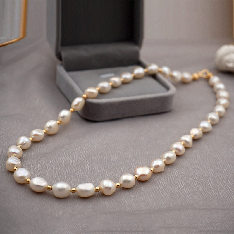 Calienne Freshwater Pearl Charm Necklace