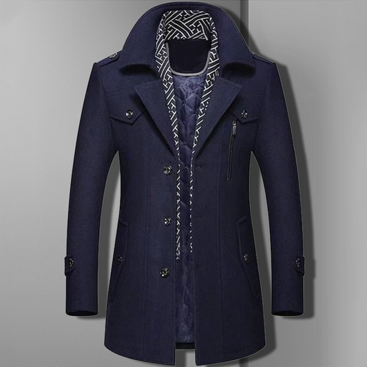 Vincenzo Elegant Wool Blend Overcoat