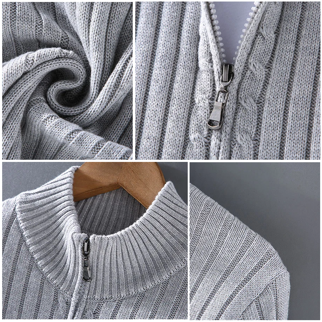 HARLOW 100% MERINO ACE ZIP-UP CARDIGAN