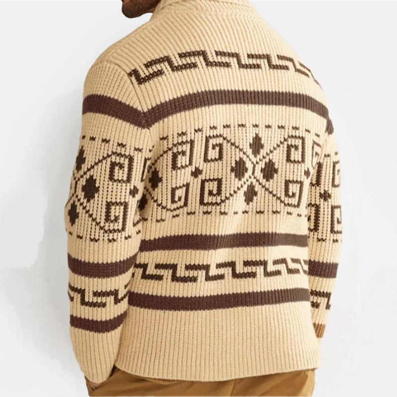 VINCÉNZO CLASSIC JACQUARD KNIT CARDIGAN