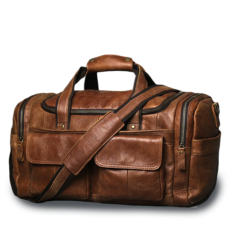 Russel-Etrou Vintage Leather Duffle Bag