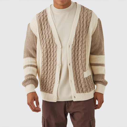 URBAN ELEGANCE JACQUARD KNIT CARDIGAN