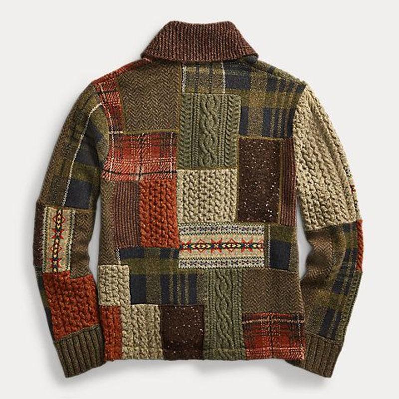 VERMILLON LEGACY PATCHWORK KNIT CARDIGAN