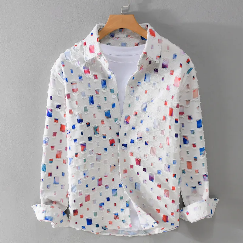 ADRIANNO DENIM FRAYED SHIRT